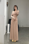 SWAYING/KNIT one-line collar cutout dress SW24SS2L24 pink apricot PS71